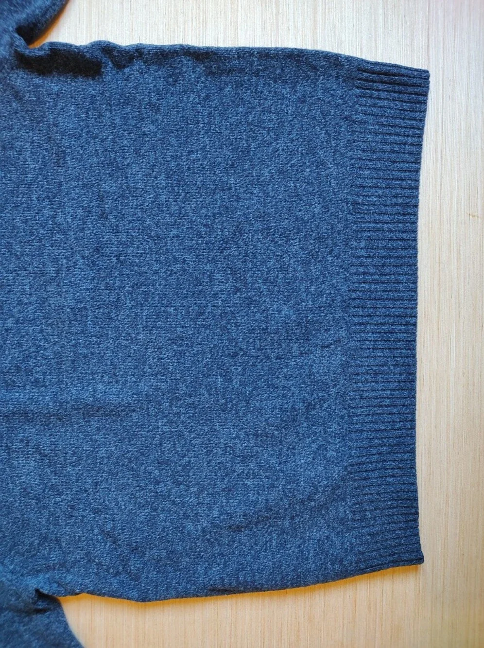 J Crew Lambs Wool Quarter Zip Sweater Pullover Marled Blue Navy Mock Neck L